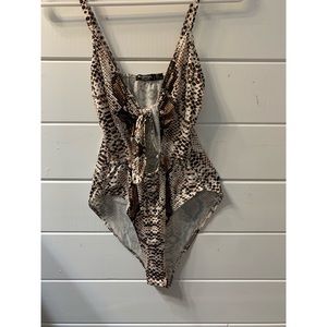 Snake print body suit